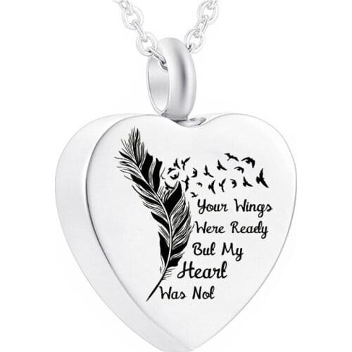 Cremation Heart Jewelry Stainless Steel Metal Urn Necklace Pet Ashes Pendant Memorial With Filling Kit
