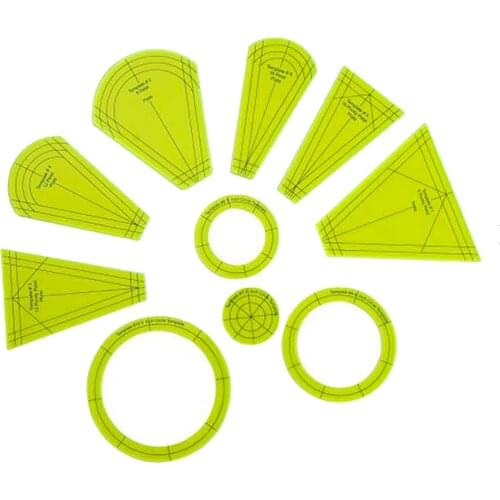 Ruler Tailor Measuring Kit Premium Dresden Plate Template Set Quilting Cutting Mats Handmade Sewing Tools Accessories