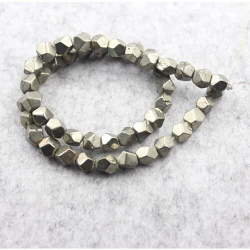 Natural Stone Iron Pyrite Round Loose Beads 7x8MM Sizes (Sell By Strand) HTK1005