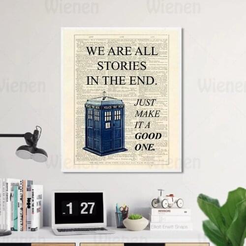 Sci-Fi TV Series Poster Doctor Who Canvas Painting Retro Poster Movie Quote Wall Picture Home Decoration For Living Room Bedroom