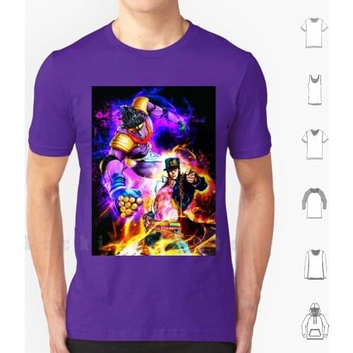 Neon Jo T Shirt DIY Cotton Big Size 6xl Jojos Bizarre Adventure Manga Anime Game Vento Aureo Giorno Giovanna Stand Dio Brando