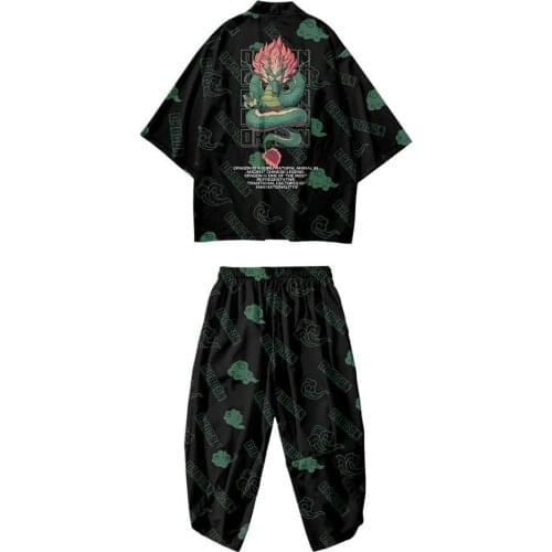 New Fashion Trend Four Elephant Printed Thin Kimono Mens Seven-point Sleeve Loose Cardigan National Fashion Robe