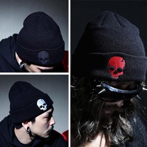 Autumn And Winter Women Cotton Wool Hat Personality Skeleton Knitting Hats Men And Women Keep Warm Hip-hop Set Cap