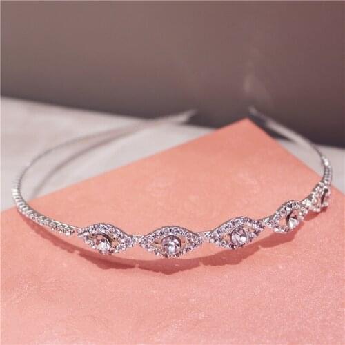 Fashion Silver Color Eyes Crown Headbands For Handmade Crystal Rhinestone Tiaras Hairbands Wedding Hair Accessories Wholesale