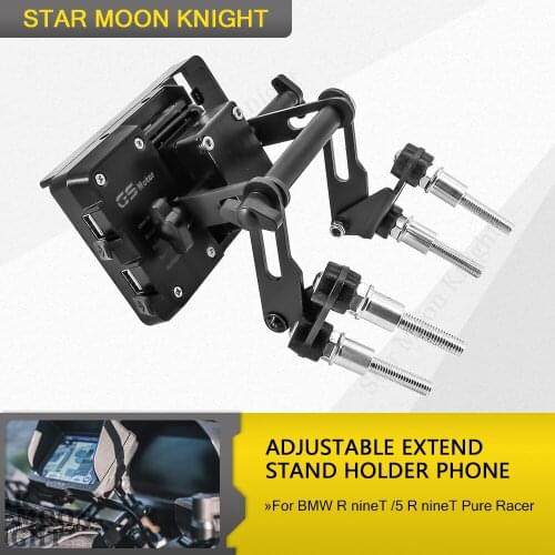 For BMW R nineT /5 R nineT Pure Racer Motorcycle Adjustable Extend Stand Holder Phone Mobile GPS Plate Bracket Phone Holder