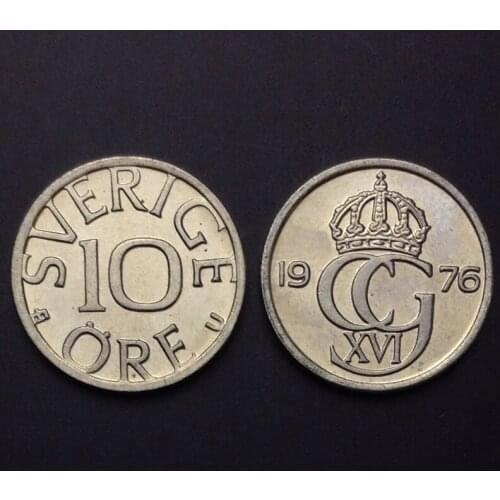 Sweden 10 Ore 100% Real Genuine Original Coin Comemorative Coin Collection Rare Unc