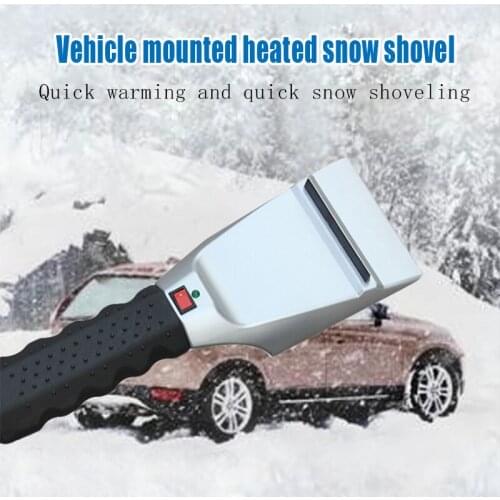 12v Auto Snow Scraper Heated Ice Scraper Shovel Electric Heated Car Ice Remove Clean Tool Defrost Electric Auto Snow Scraper