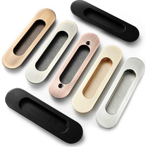 2PCS Hidden Door Handles Zinc Alloy Recessed Pull Sliding Door Handles Bedroom Door Cabinet Handle Furniture Handle Hardware