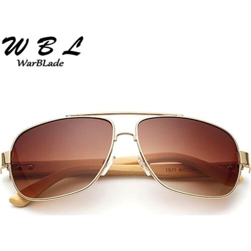 WarBLade Vintage Pilot Wood Sunglasses Men Women UV400 Gradient Sun Glasses Sport Eyewear Original Bamboo Sunglass Male 2019