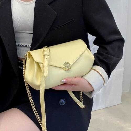 Summer New Simple Women Shoulder Bag 2021 Fashion PU Leather Small Chain Crossbody Bag Luxury Branded Designer Handbag Purse