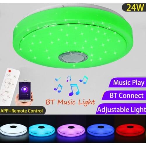 Modern RGB LED Ceiling Lights Home lighting 24W APP bluetooth Music Light Bedroom Lamps Smart Ceiling Lamp+Remote Control