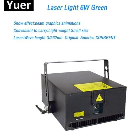 Suitcase packing 6W Green Laser Light beam graphics animations Original COHRRENT laser diode DMX512 for bar Disco stage light