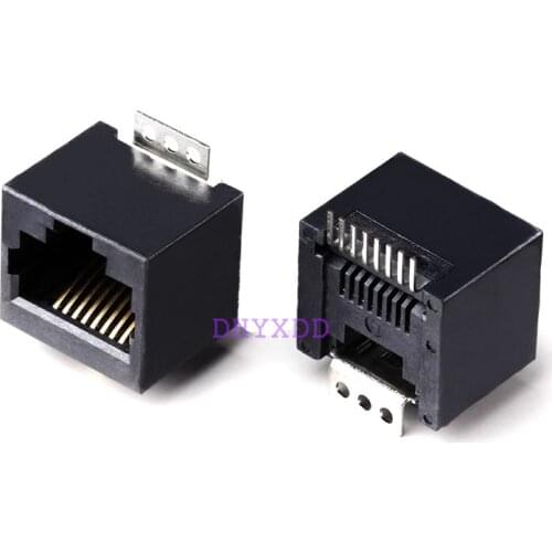 10PCS RJ45 Network Female Socket Network Port LAN Connector Vertical SMT-52E-8P8C Temperature Resistance