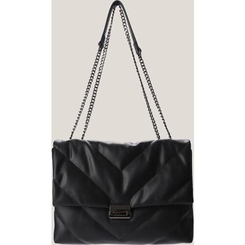 Vintage Chain Womens Messenger Bag Fashion Thread Shoulder Crossbody Bags for Women 2020 Solid Color Handbag Female Purses NEW