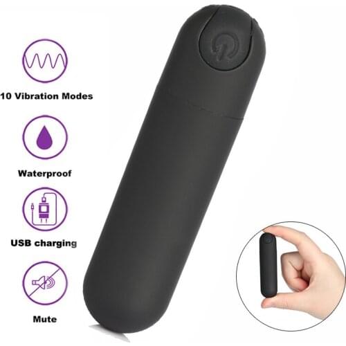 Waterproof 10 Speed Rechargeable Clitoris Stimulator Clit Vibrator Adult Toy Strong Vibrating Bullet Vibrator Sex Toys For Women