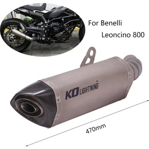 Slip-on Muffler for Benelli Leoncino 800 Motorcycle Titanium Alloy Exhaust Pipe with Removable DB Killer Escape Reserve Catalyst