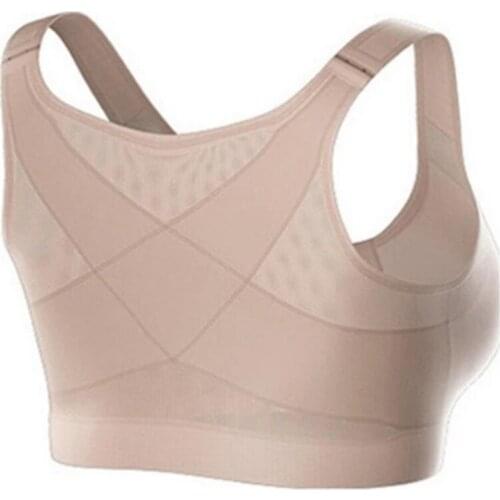 Women Front Closure Sports Bra X-Shaped Back Posture Corrector Yoga Underwear