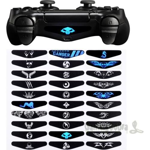 EXtremeRate 15 Pairs Custom Light Bar Vinyl Wrap Stickers Decal for PS4 Slim Pro Controller