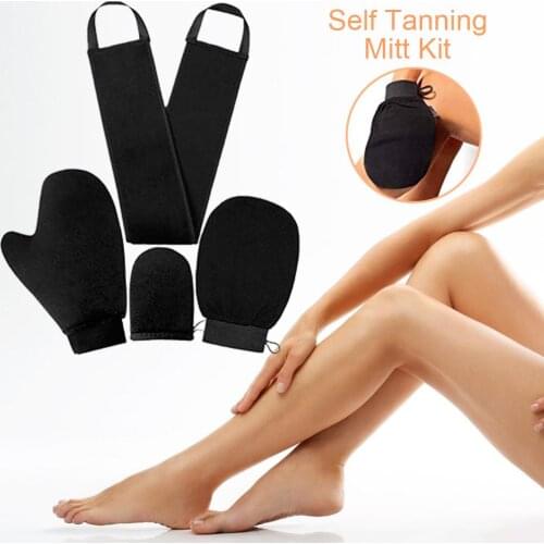 4Pcs Reusable Body Self Tan Applicator Tanning Gloves Cream Lotion Mousse Body Cleaning Glove Self Tanning Mitts