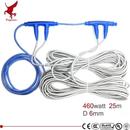 460watt 25m Professional carbon fiber Floor heating Heating cable Heating wire anti-static Double layer soft silicone rubber