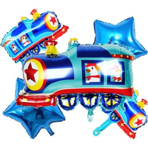 5 PCS Train & Mini Train And Star Balloons Decoration Kit Party Decorations Balloon Birthday Decorations Home Decor