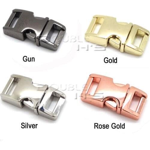 50pcs/lot 3/8"(10mm) 4 color metal paracord buckle side release buckle small dog collar clips Paracord Shackles Accessories