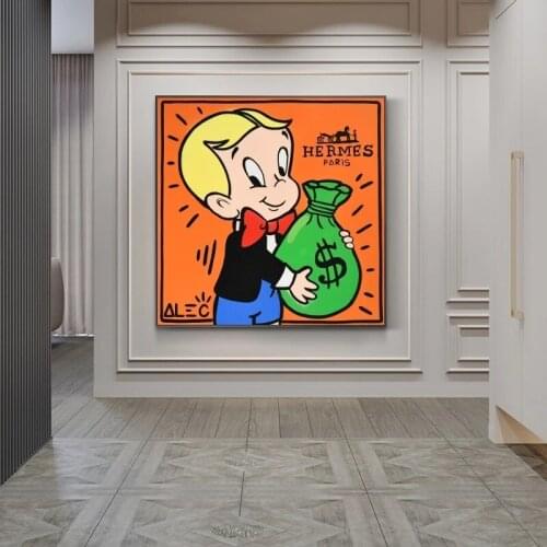 Alec Monopoly Rich Money Man Canvas Painting on the Wall Art Posters and Prints Graffiti Art Wall Pictures Home Decor Cuadros