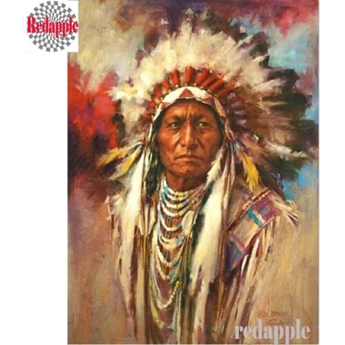 Full 5D DIY Diamond embroidery amrican Indians Women Feather diamond painting Cross Stitch Modern home Living Room Decoration