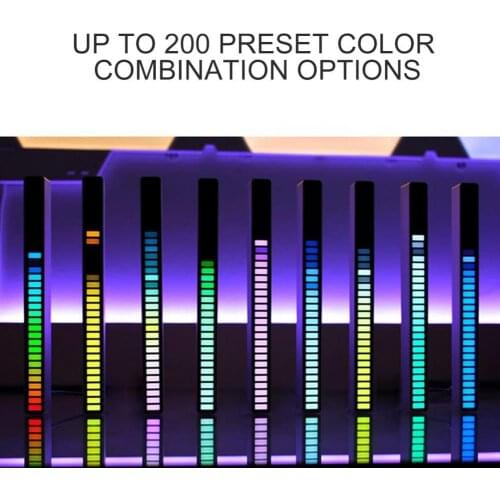 CAR Audio LED Level Meter Display Spectrum Analyzer All green LED music spectrum indicator Portable GRB Pickup Rhythm Light