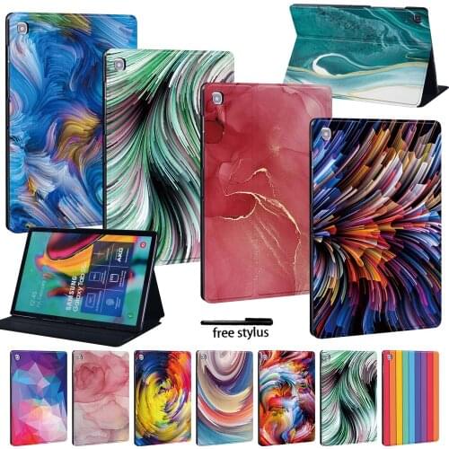 Tablet Case for Samsung Galaxy Tab S4/Tab S5e T720/Tab S6/Tab S6 Lite 10.4"/Tab S7 T870 T875 11" Anti-fall Pu Leather Cover+pen