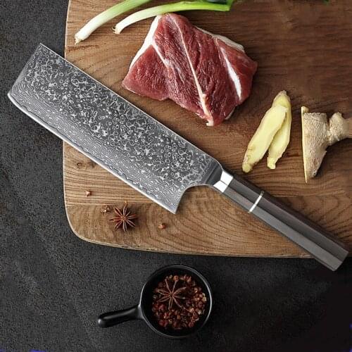 Damascus Chef Knives 8.5 Inch Japanese High Carbon VG10 Razor-Sharp Blade Knife Meat Vegetable Fruit Slicing Kitchen Knives
