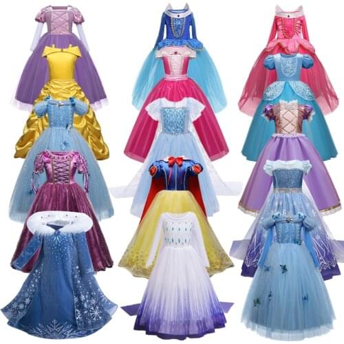 Girls Cosplay Princess Dress Kids Halloween Carnival Party Costume Children Christmas Birthday Clothes Fancy Dress Up 4-10 Years