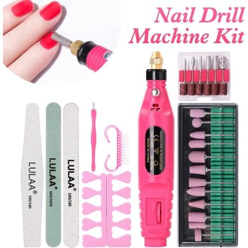 Electric Nail Drill Machine Set Grinding Equipment Mill For Manicure Pedicure Professional Strong Nail Polishing Tool 20000RPM