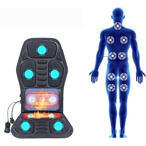 Electric neck Massager Back massage Chair Cushion 9 motor Vibrator Home Car Office Lumbar Waist Pain Relief Seat Pad Relax Mat