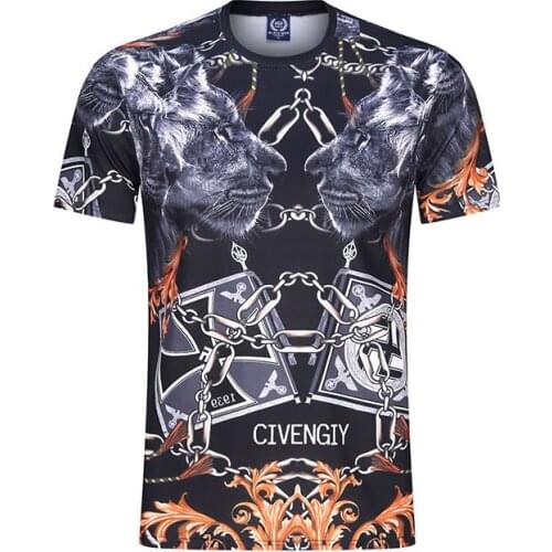 Summer T Shirts Black Punk Rock Clothes 3D Print T-shirt Streetwear Sport Short Sleeve Mens Clothing Popular T Shirt Men Jogging