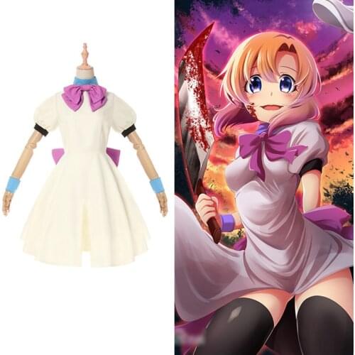 2021 Hot Anime When They Cry Higurashi no Naku Koro ni Rena Ryugu Cosplay Costume With Hat
