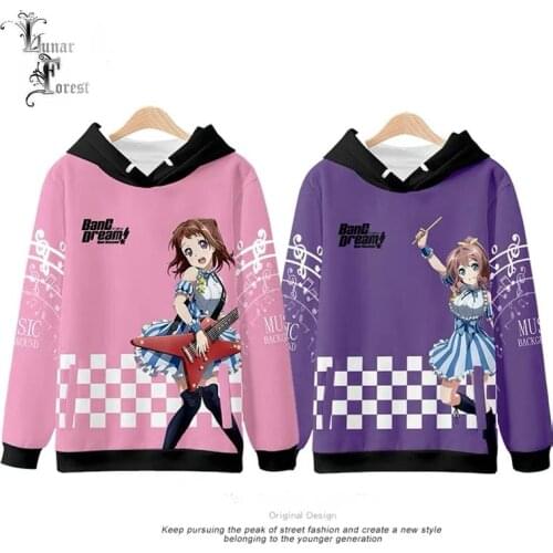 Kawaii Cute BanG Dream! 3D Printing Men/Women Autumn Fashion Japanese Anime Hoodies Sweatshirt Long Sleeves Pollover Plus Size