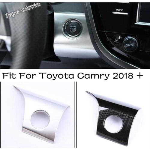 Lapetus Start Stop Engine Push Button Frame Key Frame Cover Kit Trim Fit For Toyota Camry 2018 - 2021 Accessories Interior