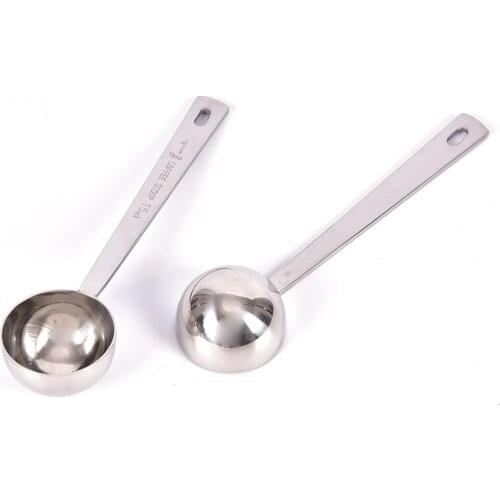 Coffee Scoop 15ml Stainless Steel Coffee Spoon Long Metal Sugar Powder Tea Scoop Kitchen Measuring Spoon Coffee Accessories 1pc