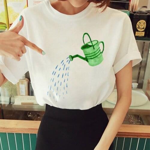 Summer Newest Womens T-shirt Watering can cute print 90s Graphic T-shirt Harajuku Tops Tee tee shirt femme