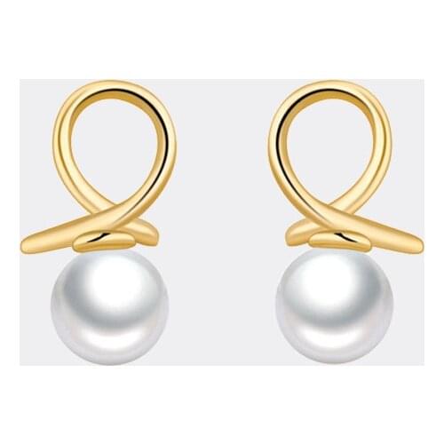 Fashion Geometric Round Pearl Earings Elegant Korean Style Earrings For Women Fine Minimalist Jewelry 2021