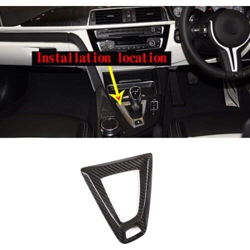 Real Carbon Fiber For M3 M4 F80 F82 2014-2018 Car Accessories Car Gear Shift Frame Trim
