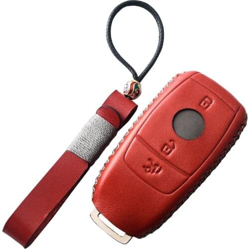 Genuine Leather Car Remote Key Cover Case For Mercedes Benz AMG 2017 E Class W213 S class