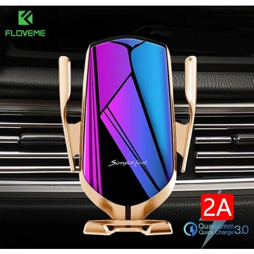 Wireless Charger Car Phone Holder Qi Automatic Clamping 10W Smart Infrared Sensor Air Vent Mount Mobile Phone Stand Hold New