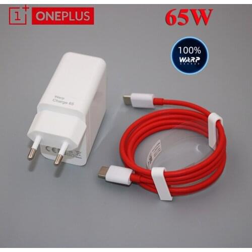 New Original Oneplus Warp Charge 65W Power Adapter EU Fast Charger Type C To Type C Cable For OnePlus 9 Pro 9R 8T 8 7 Nord N100