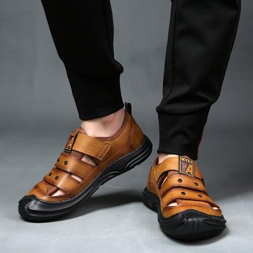 Peiyishuang Men's Leather Sandals
