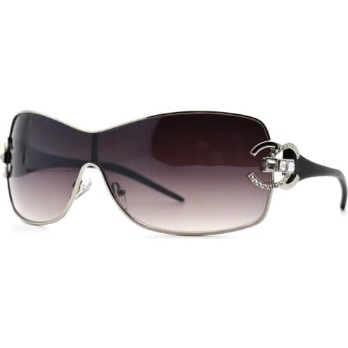 Luxury Rhinestone Oversized Sunglasses Women Fashion One Piece Gradient Sun Glasses Ladies Sexy Outdoor Shades zonnebril dames