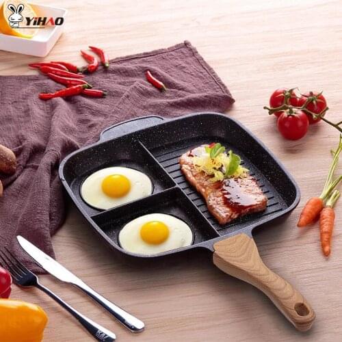 YIHAO Seven-hole Breakfast Pan Multi-purpose Multi-hole Frying Pan Non-stick Egg Dumpling Pan Breakfast Pans