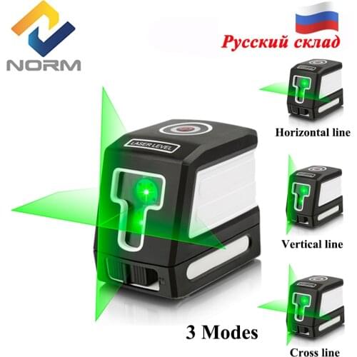Norm Laser Level Green/Red 2 Lines Self-Leveling Laser Leveler Vertical Horizontal Cross Level Lines Measuring Tools