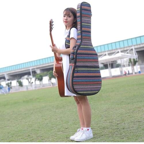 Ethnic Knitting Style 40 / 41 Inch Guitar Bag Waterproof Acoustic Electric Guitar Carry Case Backpack For Guitar